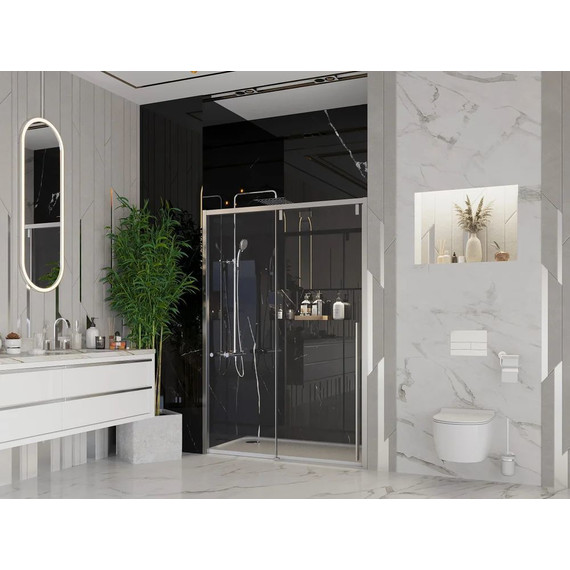 Душевая дверь Ambassador Intense 130 см 110021102IX (стекло 8 мм) хром/прозрачное - фото 2