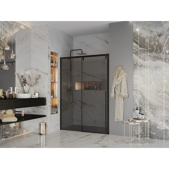 Душевая дверь Ambassador Intense 120 см 110022201IBB (стекло 8 мм) чёрный/тонированное - фото 2