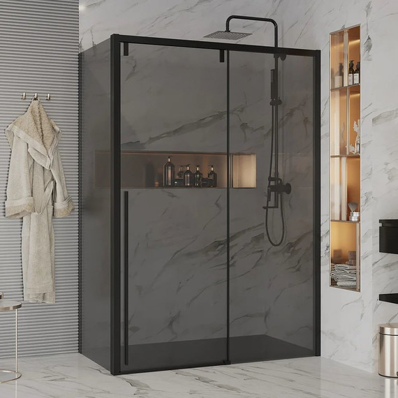 Душевое ограждение Ambassador Intense 150x90 см 110022204IBB-90IBB (стекло 8 мм) чёрный/тонированное - фото 2