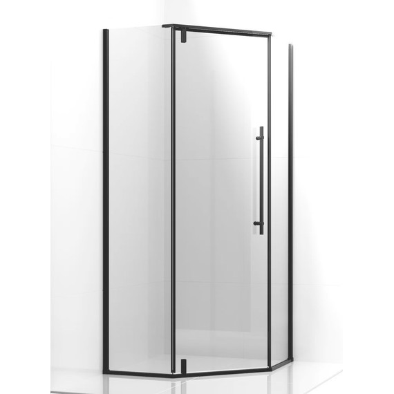 Душевое ограждение Ambassador Ritz 100x100 см 112011203 (стекло 8 мм) чёрный/прозрачное - фото 