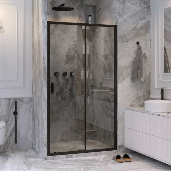 Душевая дверь Ambassador Forsa 100 см 17021216AB, чёрный/прозрачное - фото 