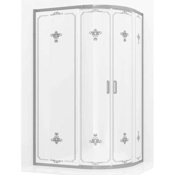Душевое ограждение Ambassador Royal 120x90 см 18015102, хром/белое - фото 