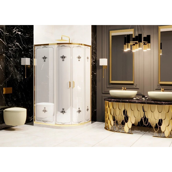 Душевое ограждение Ambassador Royal 120x80 см 18015301, золото/белое - фото 3