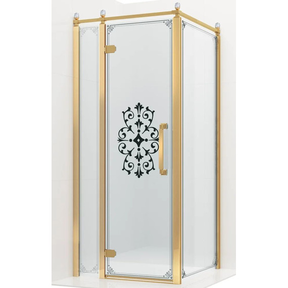 Душевое ограждение Ambassador Royal 90x90 см 18015308-L (стекло 8 мм) золото/прозрачное - фото 