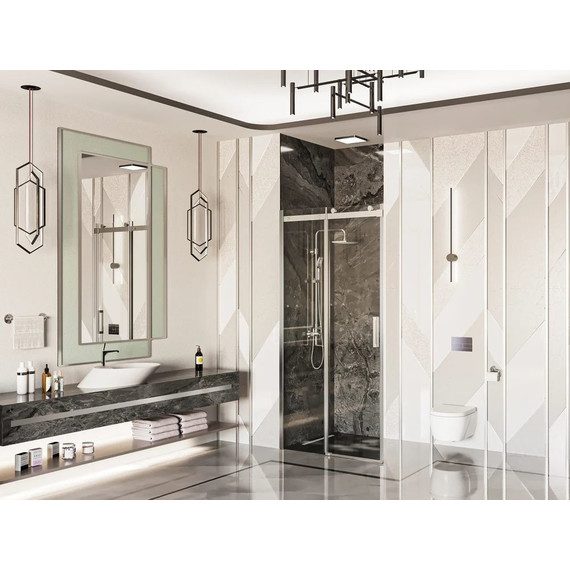 Душевая дверь Ambassador Benefit 130 см 19021102HX (стекло 8 мм) хром/прозрачное - фото 2