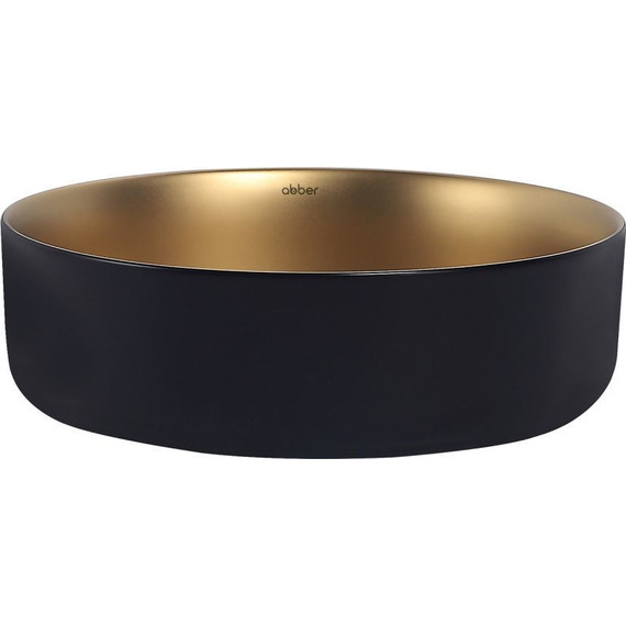 Раковина-чаша Abber Bequem 40 см AC2109BG, золото матовое/черный - фото 2