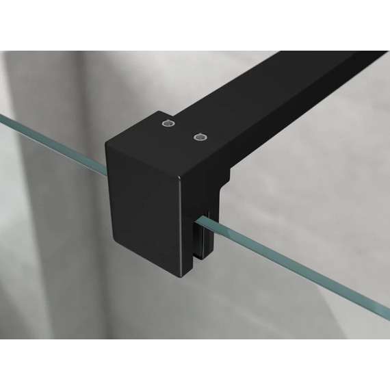 Душевая перегородка Ambassador Walk-in 90 см 15031109 с кронштейном (стекло 8 мм) чёрный/прозрачное - фото 5