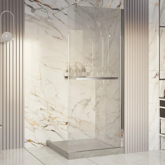 Душевая перегородка Ambassador Walk-in 100 см 15031135 с кронштейном (стекло 8 мм) хром/прозрачное - фото 2