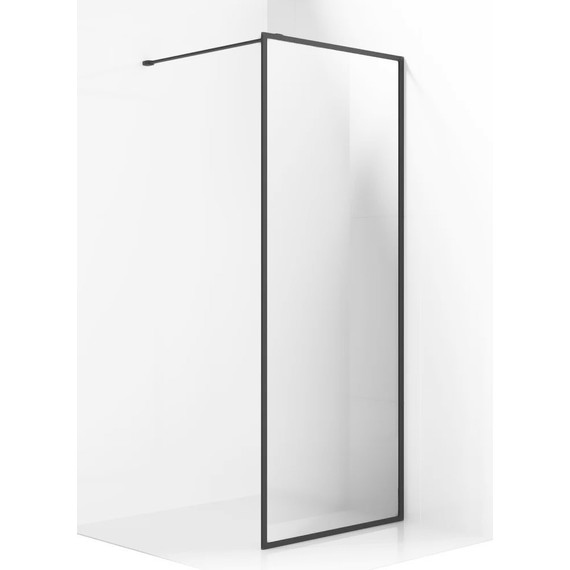 Душевая перегородка Ambassador Walk-in 120 см 15031216 с кронштейном (стекло 8 мм) чёрный/прозрачное - фото 