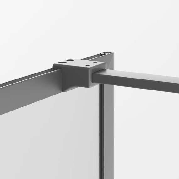 Душевая перегородка Ambassador Walk-in 100 см 15032218 с кронштейном (стекло 8 мм) чёрный/тонированное - фото 4