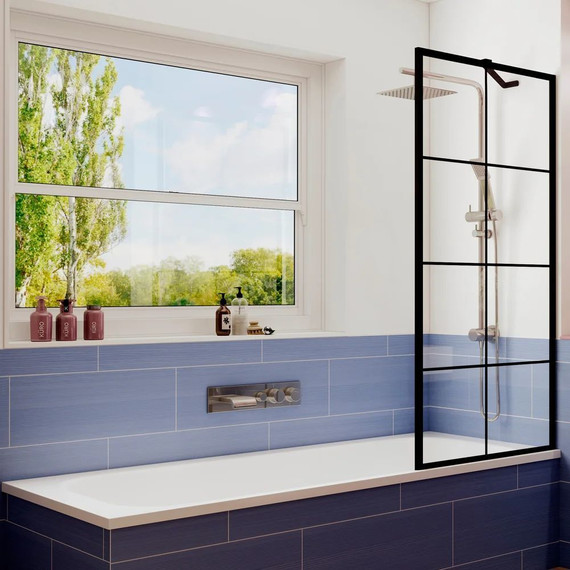 Шторка для ванны Ambassador Bath Screens 800х1400 мм 16041209 с кронштейном, чёрный/прозрачное - фото 2