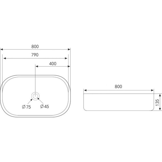 Раковина-чаша Abber Bequem 80 см AC2110 - фото 5