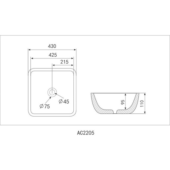 Раковина-чаша Abber Rechteck 43 см AC2205GG, золото - фото 4