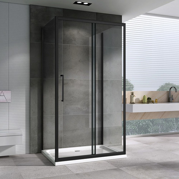 Душевое ограждение Abber Schwarzer Diamant 120х70 см AG30120BH-S70B-S70B, черный/прозрачное - фото 2