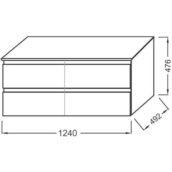 Тумба подвесная со столешницей Jacob Delafon Madeleine 124 см EB2085-J54, серый матовый - фото 2