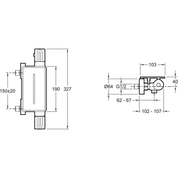 Смеситель для душа с термостатом Jacob Delafon Metro E21767-CP - фото 4