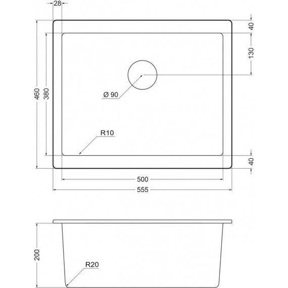 Кухонная мойка Emar EMQ-1555.P, алмаз, Цвет производителя: алмаз - фото 2