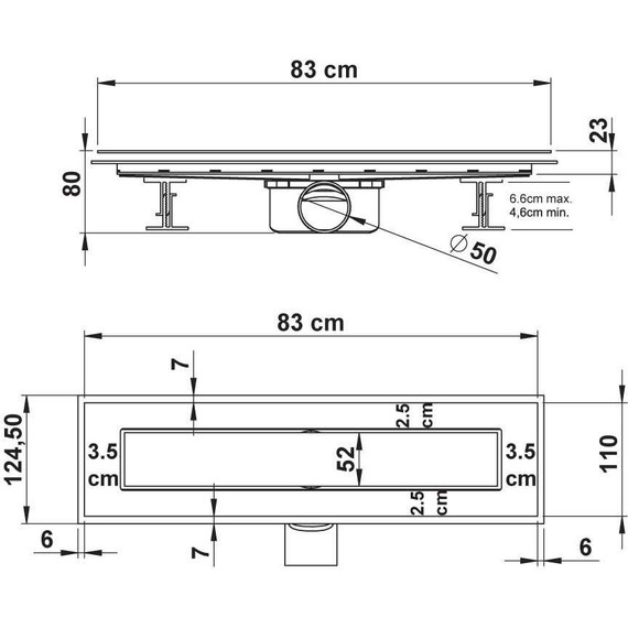 Трап Vincea Say Anzer Duz 80 см SAY.72.2.80.STN, сатин, Цвет производителя: сатин, Размер трапа: 800 - фото 5