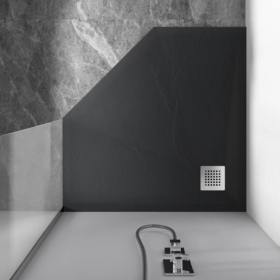 Поддон каменный Vincea 90х90 см VST-4SP9090A, антрацит - фото 2