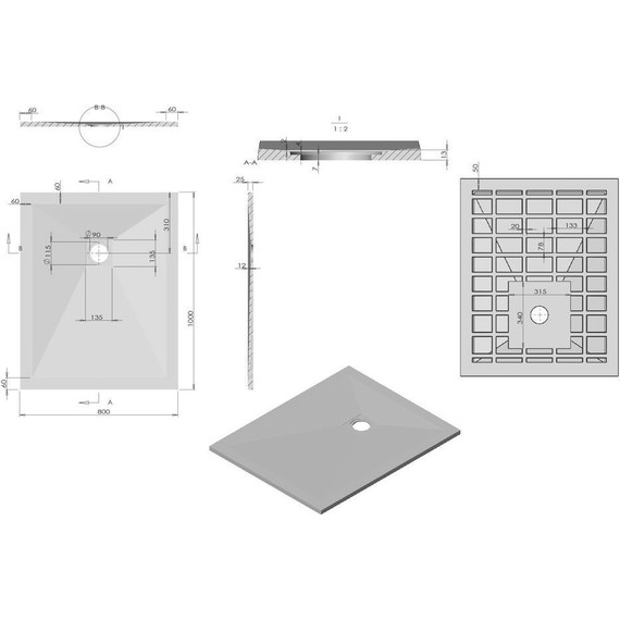 Поддон каменный Vincea 100х80 см VST-4SR8010G, серый - фото 5