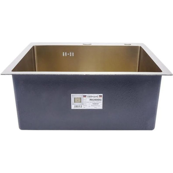 Кухонная мойка Gerhans K35050G 1 мм, золото, Цвет производителя: золото - фото 3