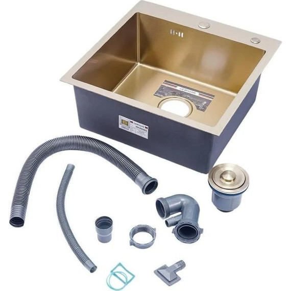 Кухонная мойка Gerhans K35050G 1 мм, золото, Цвет производителя: золото - фото 8