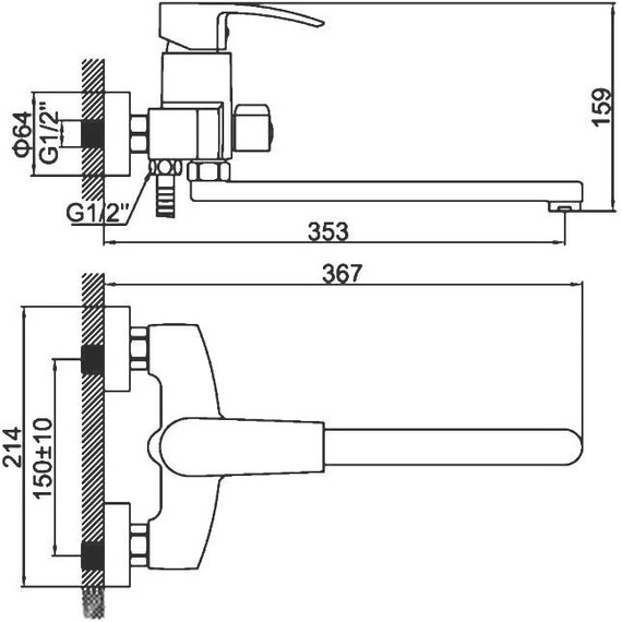 Смеситель для ванны Ledeme L2243 - фото 4