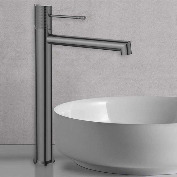 Смеситель для раковины высокий Vincea Desire VBF-1D2GM, вороненая сталь - фото 2