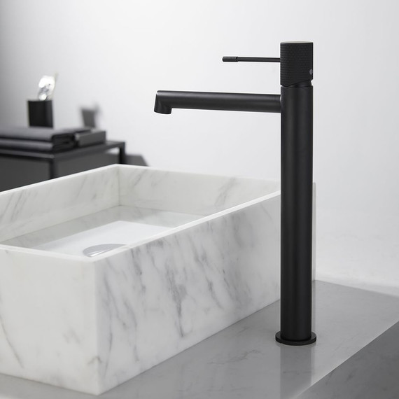 Смеситель для раковины высокий Vincea Desire VBF-1D2MB, черный матовый - фото 10