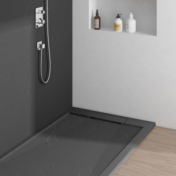 Поддон каменный Vincea 120х90 см VST-4SRL9012A, антрацит - фото 2