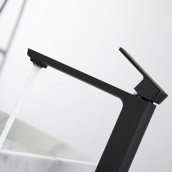 Смеситель для раковины высокий Vincea Next VBF-1N2MB, черный матовый - фото 6