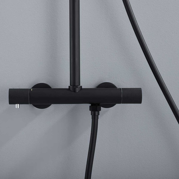 Душевая стойка с термостатом Vincea Desire VSFS-1D0TMB, черный матовый - фото 4