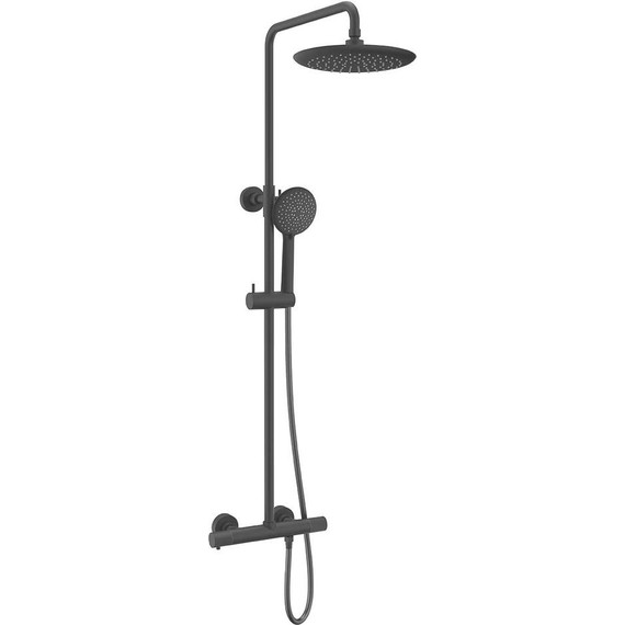 Душевая стойка с термостатом Vincea Desire VSFS-1D0TMB, черный матовый - фото 
