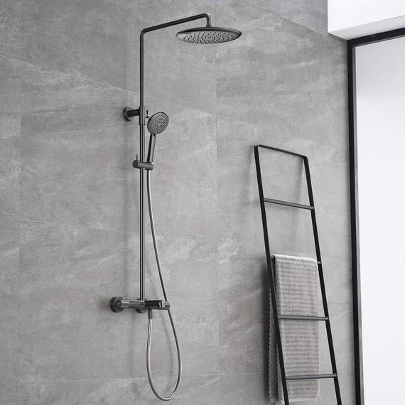 Душевая стойка с термостатом Vincea Desire VSFS-1D1TGM, вороненая сталь - фото 2