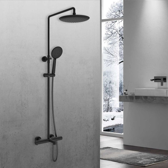 Душевая стойка с термостатом Vincea Desire VSFS-1D1TMB, черный матовый - фото 2