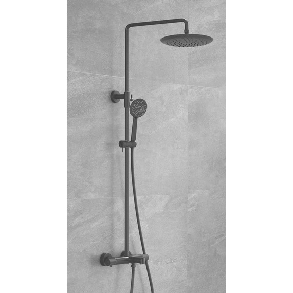 Душевая стойка с термостатом Vincea Desire VSFS-1D1TMB, черный матовый - фото 3