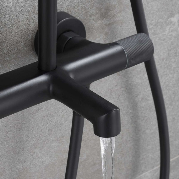 Душевая стойка с термостатом Vincea Desire VSFS-1D1TMB, черный матовый - фото 5