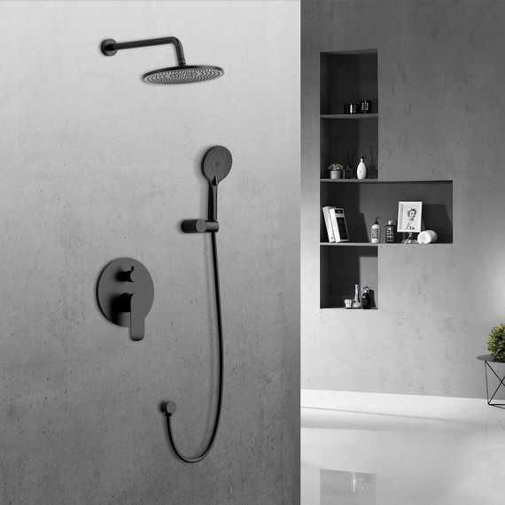 Душевая система для душа Vincea Esse VSFW-1E1MB, черный матовый - фото 2