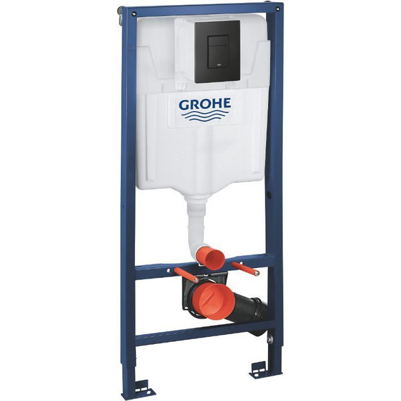 Инсталляция для подвесного унитаза Grohe Solido 38811KF0 (кнопка чёрная матовая), Цвет производителя: чёрный матовый - фото 