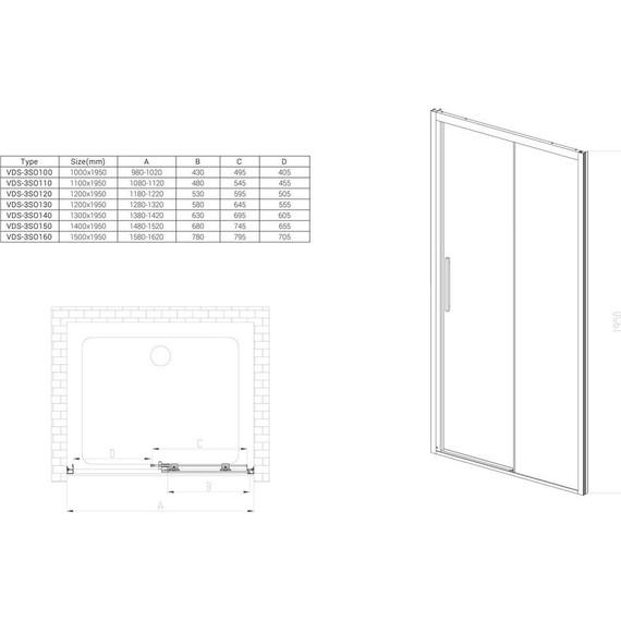 Душевая дверь Vincea Soft 100 см VDS-3SO100CL, хром/прозрачное - фото 4