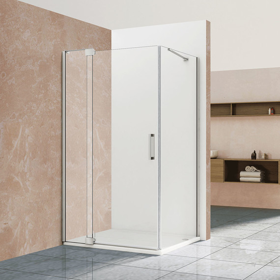 Душевое ограждение Vincea Extra 100-110x80 см VSR-1E101180CL (стекло 8 мм), хром/прозрачное - фото 