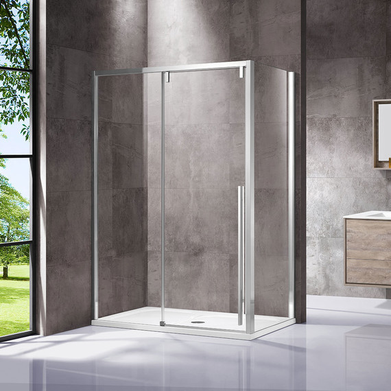Душевое ограждение Vincea Lugano 160x80 см VSR-1L8016CL-1 (стекло 8 мм), хром/прозрачное - фото 