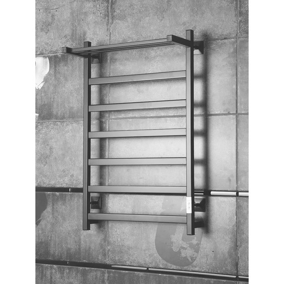 Полотенцесушитель электрический Тругор Пэк сп 20 ВГП с полкой П7 500х800 мм, чёрный (возможность скрытого подключения) 00-00043119 - фото 2