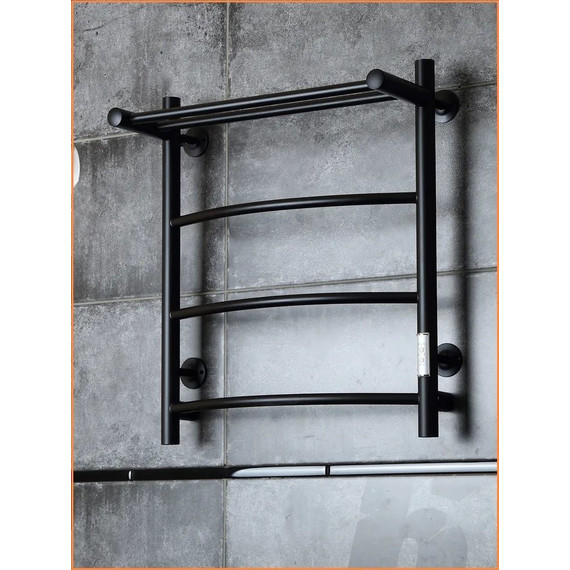 Полотенцесушитель электрический Тругор Пэк сп 5 ВГП с полкой П4 500х600 мм, чёрный (возможность скрытого подключения) 00-00042757 - фото 4