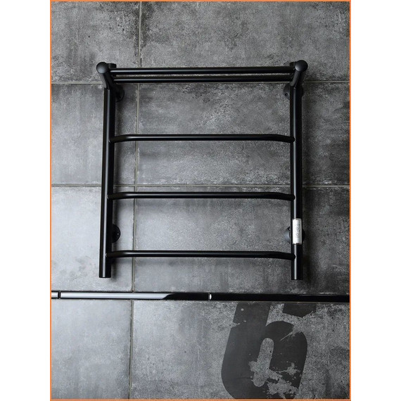 Полотенцесушитель электрический Тругор Пэк сп 6 ВГП с полкой П4 500х600 мм, чёрный (возможность скрытого подключения) 00-00042763 - фото 3