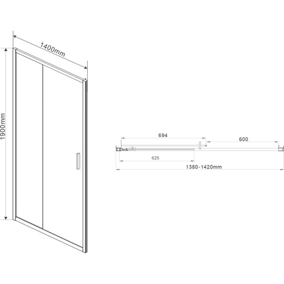 Душевая дверь Vincea Garda 140 см VDS-1G140CH, хром/шиншилла - фото 6