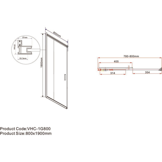Душевое ограждение Vincea Garda 110x80 см VSS-1G8011CL, хром/прозрачное - фото 7