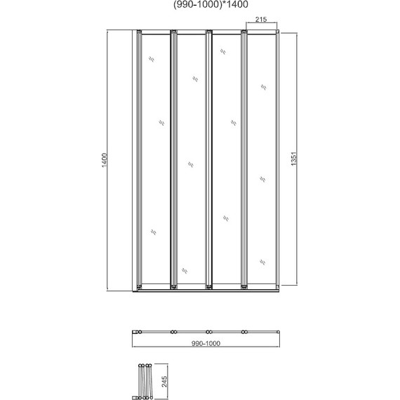 Шторка для ванны Vincea 100 см VSB-31100CL, хром/прозрачное - фото 2