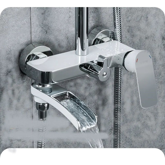 Душевая стойка Haiba HB23505-8, белый/хром - фото 2