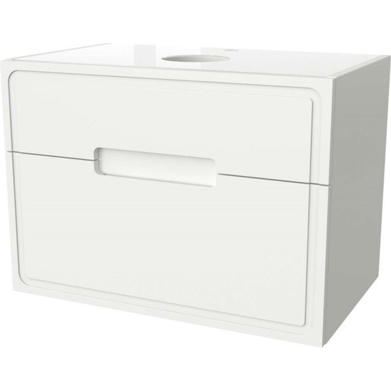 Тумба подвесная со столешницей Taliente Olejo 80 см TA-MBO-80PS-blanco, белый глянец - фото 